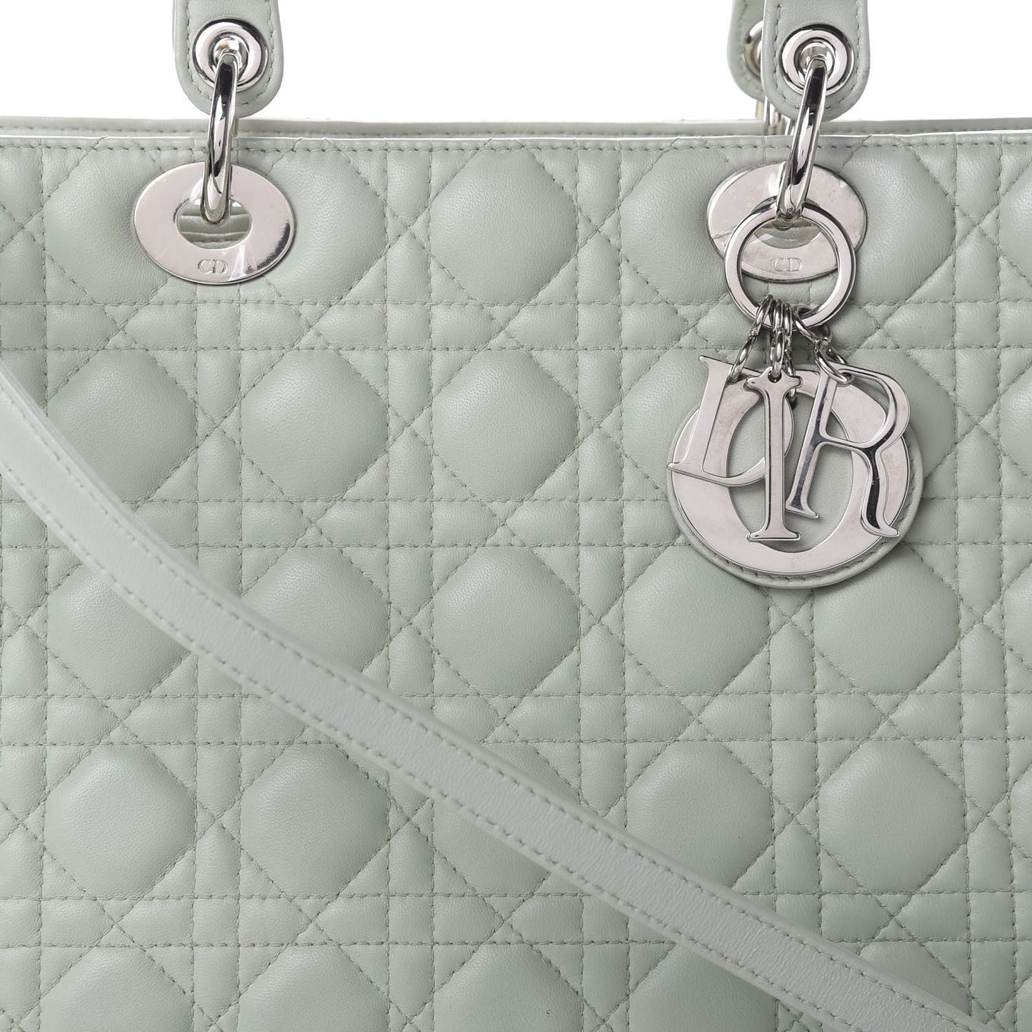 Lambskin Cannage Large Lady Dior Light Green