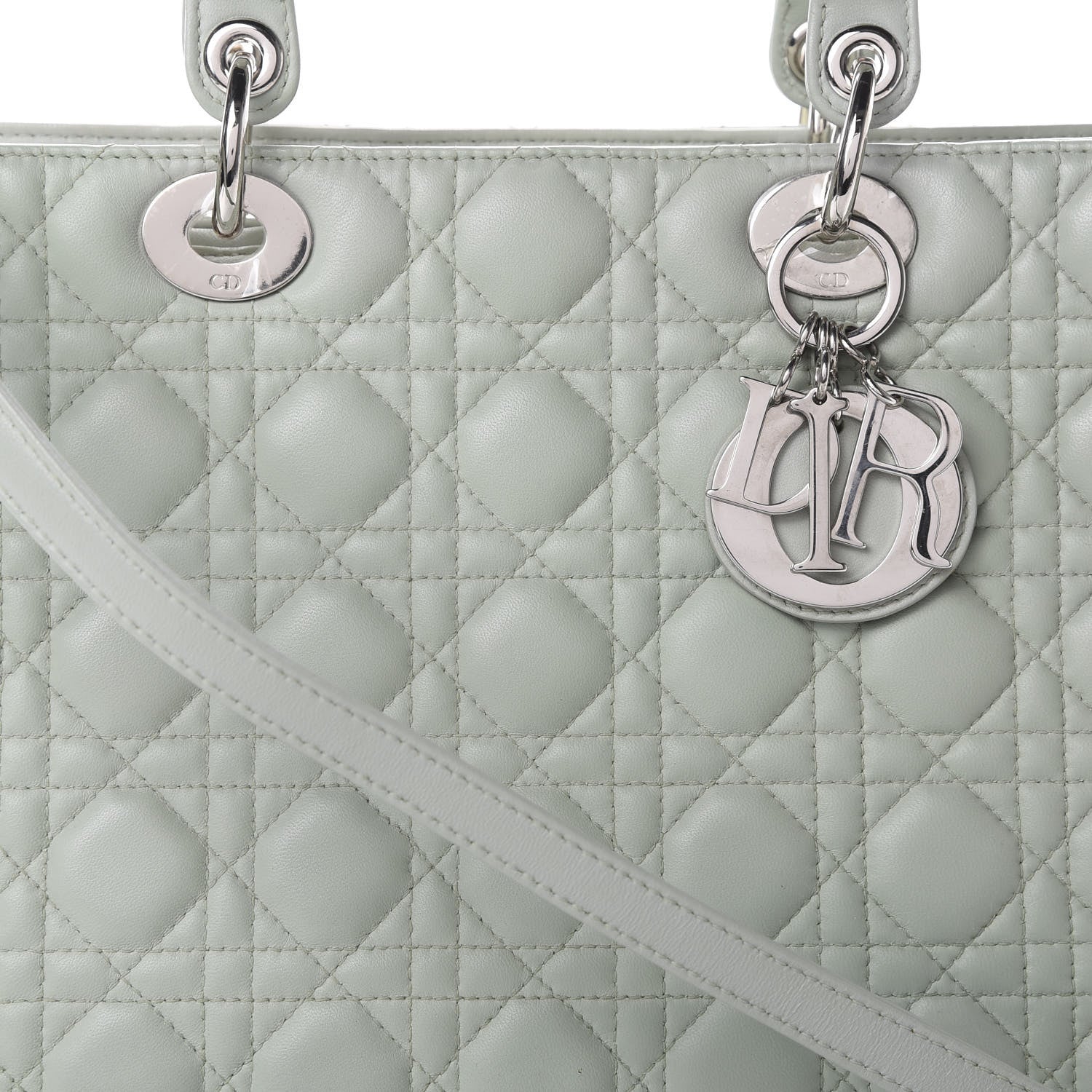 Christian Dior Lambskin Cannage Large Lady Dior Light Green 7 of 11