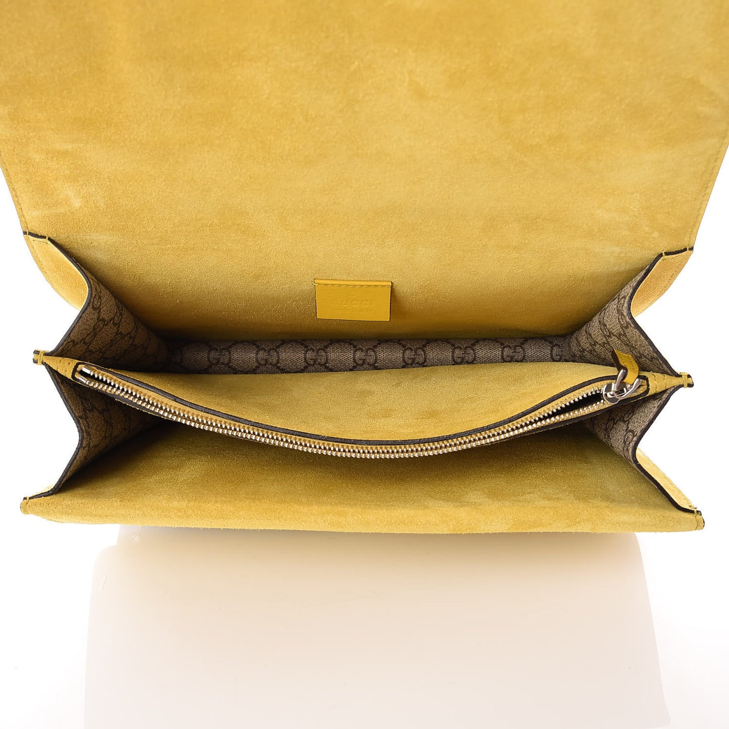 GG Supreme Monogram Crystal Bow Embroidered Medium Dionysus Shoulder Bag Yellow
