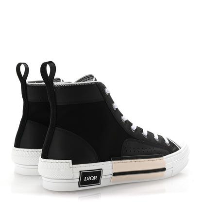 Christian Dior Nylon Calfskin Mens B23 High Top Sneakers 42 Black 5 of 10