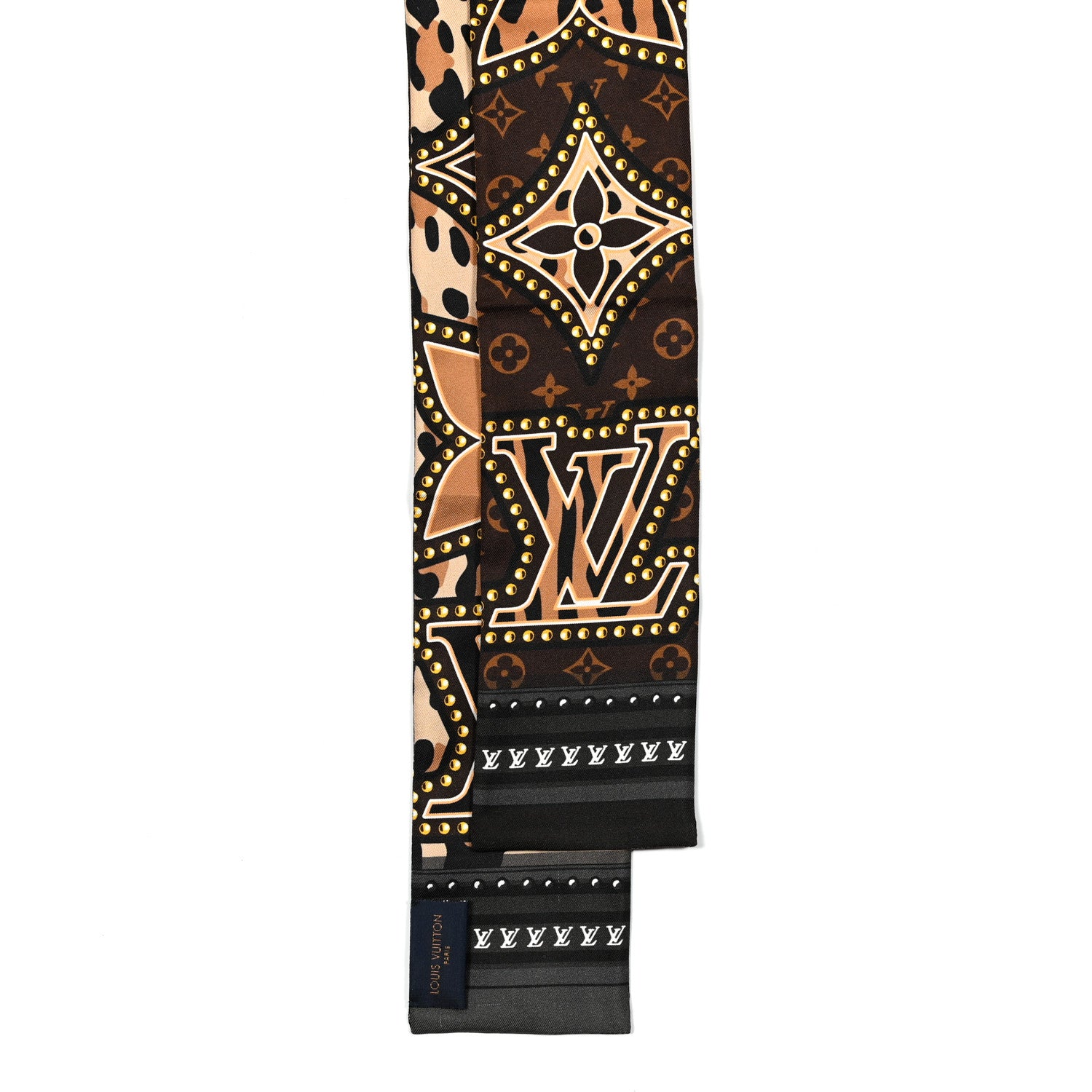 Louis Vuitton Silk Monogram LV World Bandeau Brown 2 of 4
