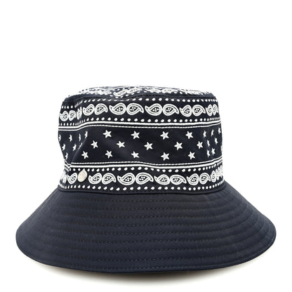 Hermes Technical Gabardine Balade Bandana Bucket Hat 57 Marine 3 of 8