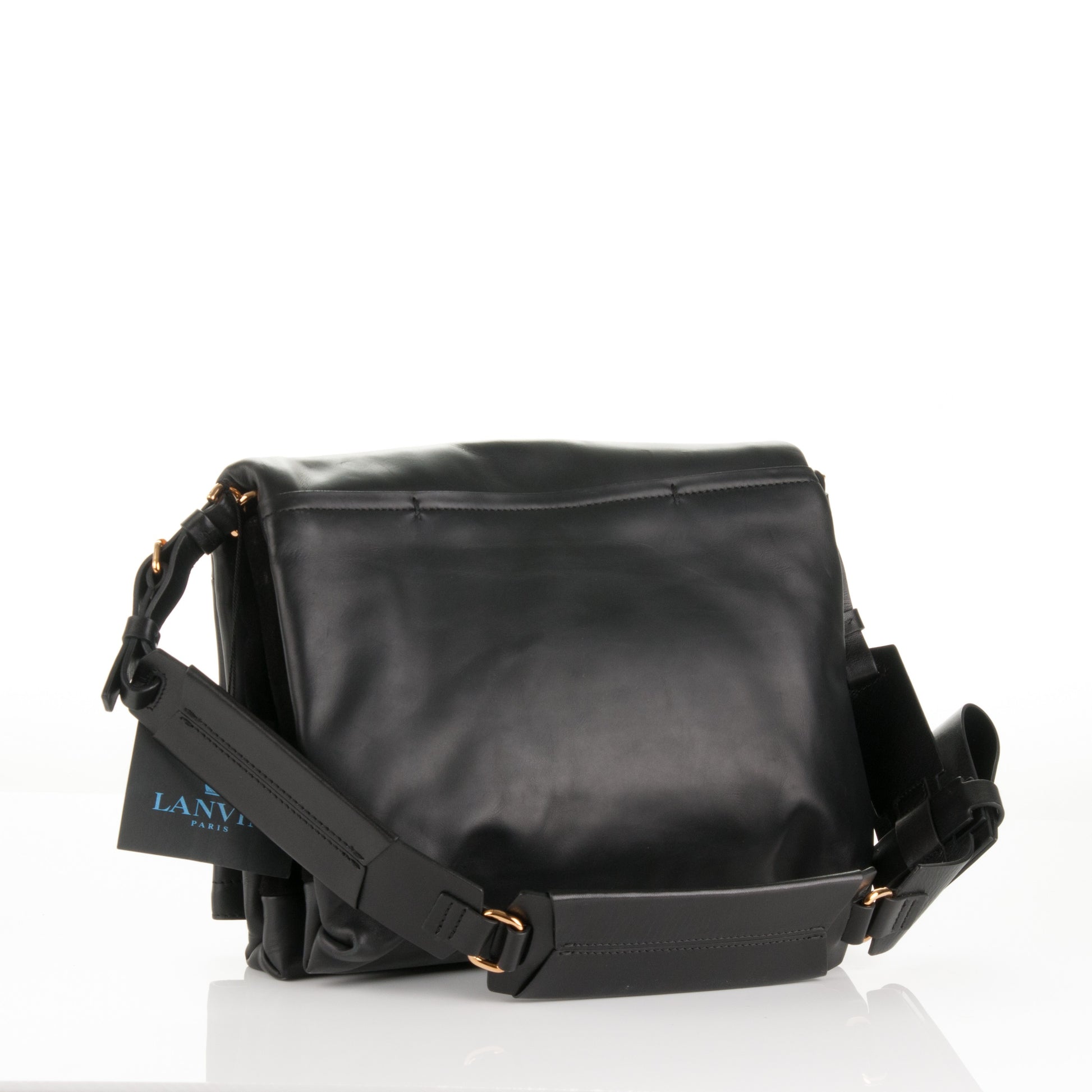 Lanvin Calfskin Flap Shoulder Bag Black 3 of 6