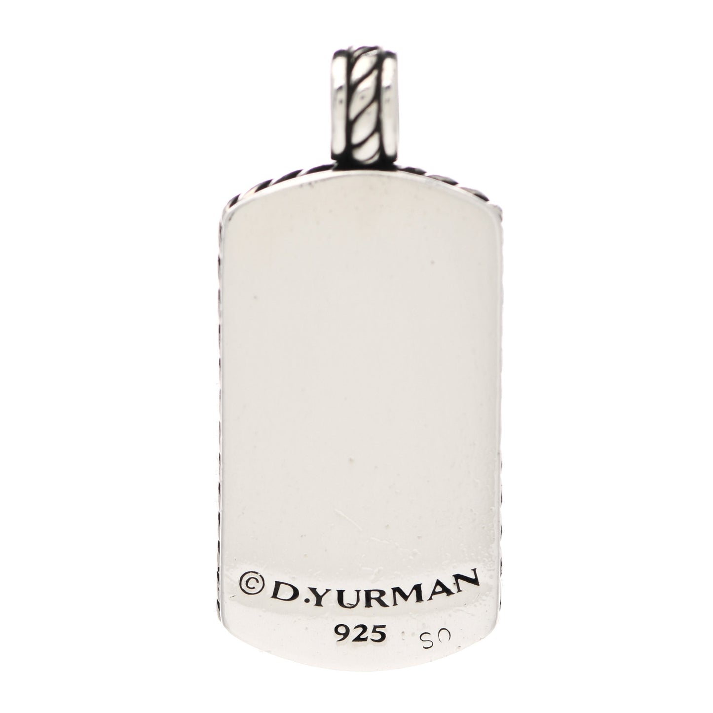 Sterling Silver Wood Dog Tag Charm