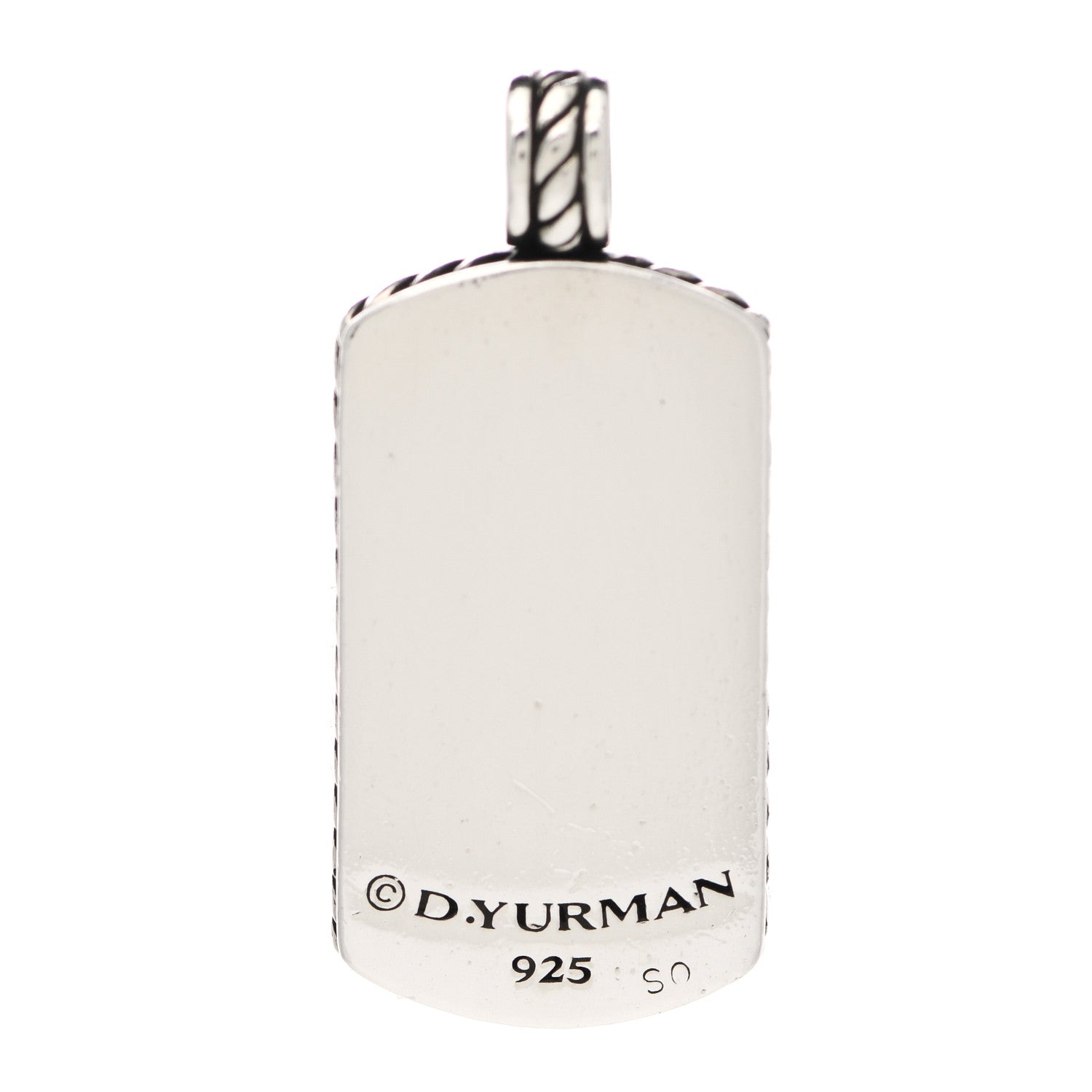 David Yurman Sterling Silver Wood Dog Tag Charm 3 of 3