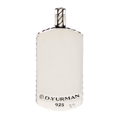 David Yurman Sterling Silver Wood Dog Tag Charm 3 of 3