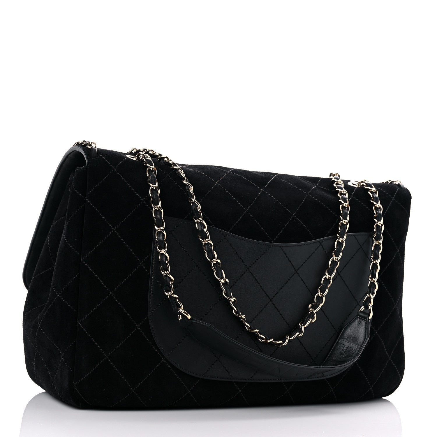 Chanel x Pharrell Williams Suede Lambskin XXL Flap Bag Black 2 of 15