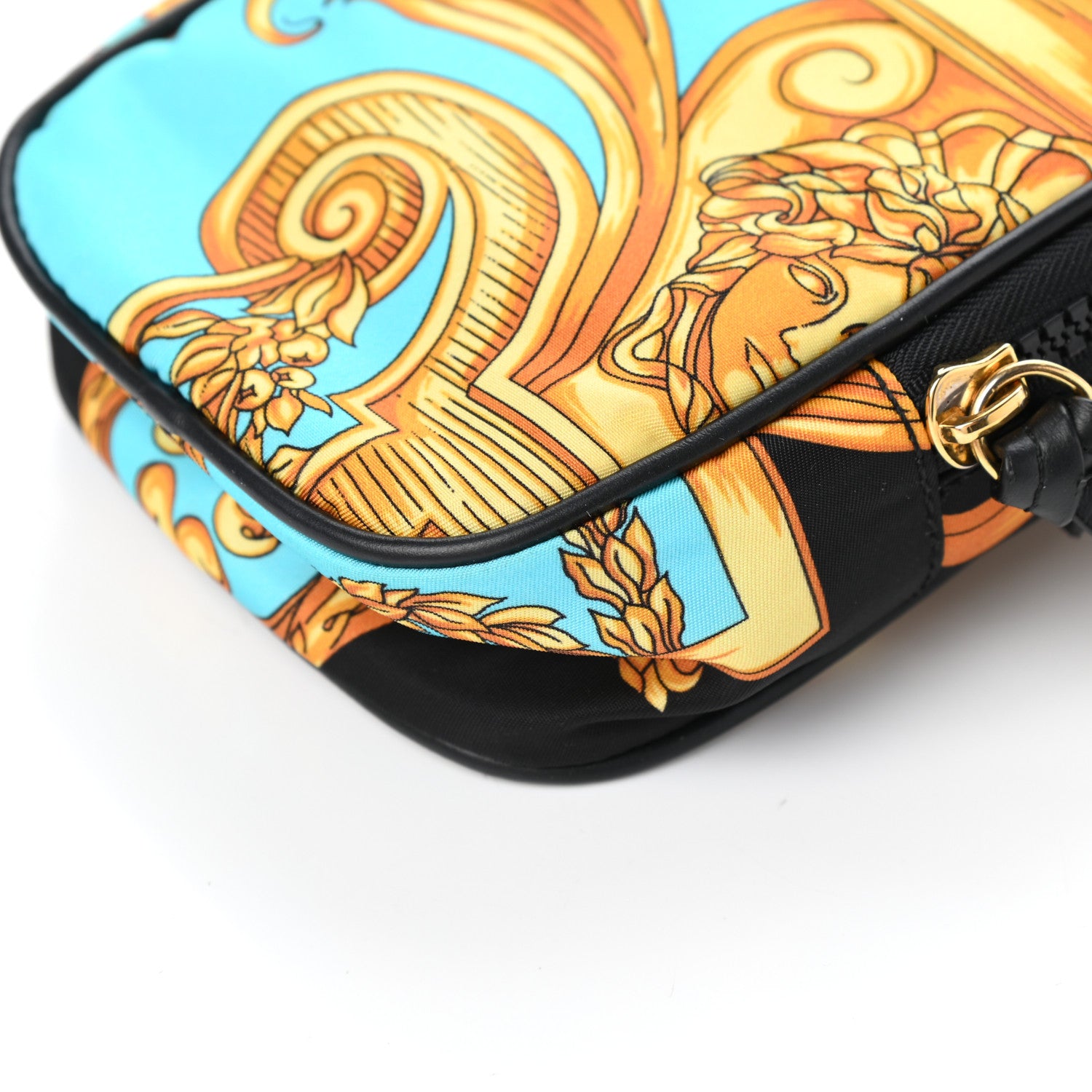 Versace Nylon Baroque Print Small Crossbody Bag Black 9 of 9