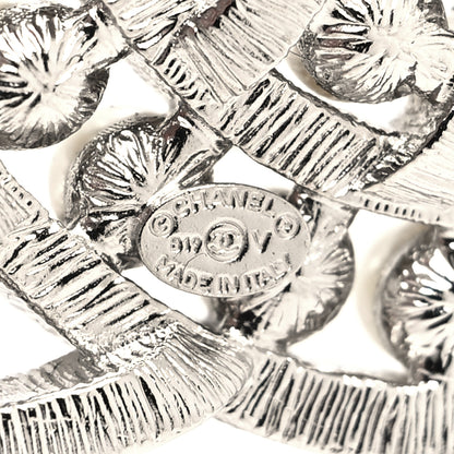 Chanel Pearl Crystal CC Brooch Silver 4 of 4