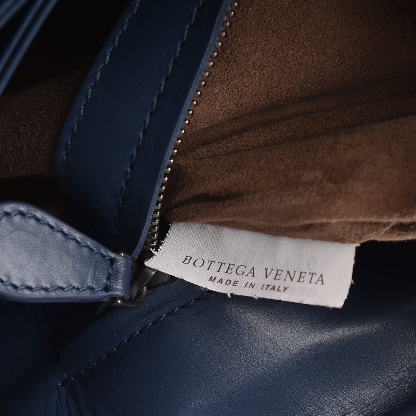 Light Calf Intrecciato Small Roma Denim