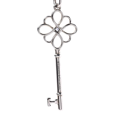 Tiffany Sterling Silver Sapphire Knot Key Pendant Necklace 5 of 7