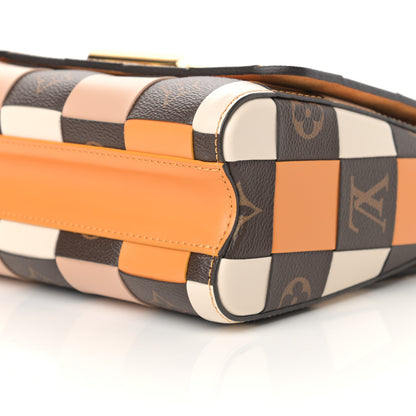 Louis Vuitton Calfskin Monogram Check Twist MM Beige White Orange 9 of 10