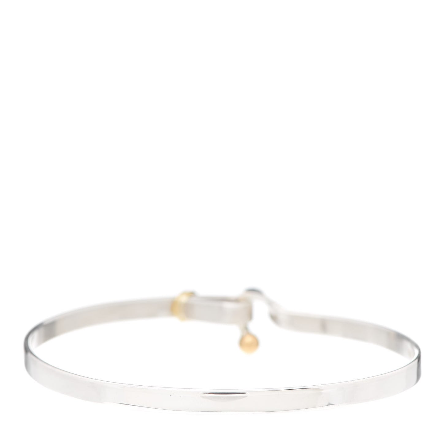 Sterling Silver 18K Yellow Gold Hook Eye Bangle Bracelet