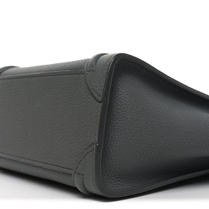 Celine Drummed Calfskin Nano Luggage Kohl 10 of 10