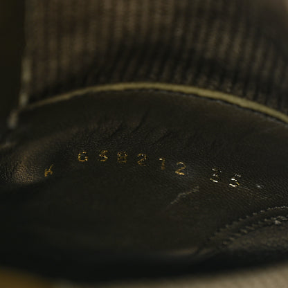 Chanel Calfskin Knit Lace Up Combat Boots 35 Green 8 of 9
