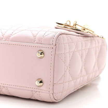 Christian Dior Metallic Lambskin Cannage Mini Lady Dior Lotus 10 of 11