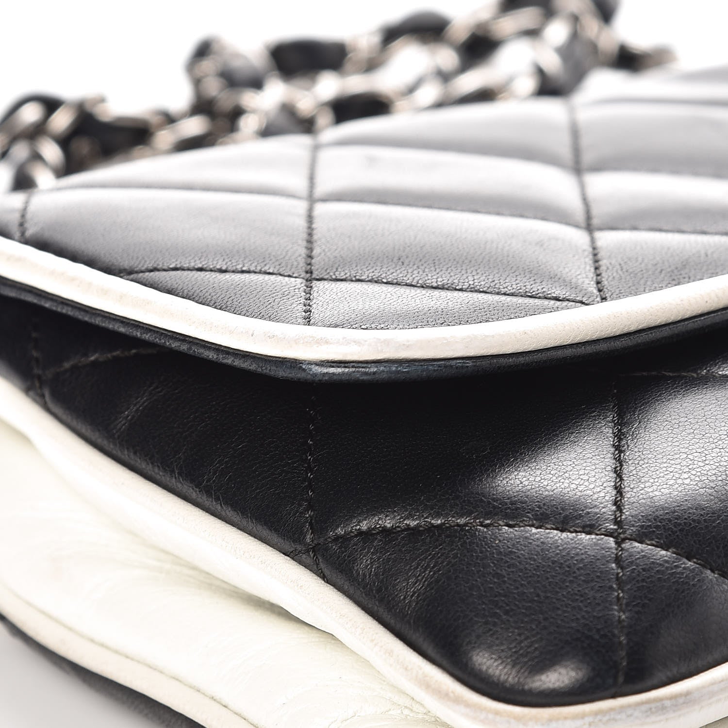 Chanel Lambskin Two Tone Flap Black White 18 of 19