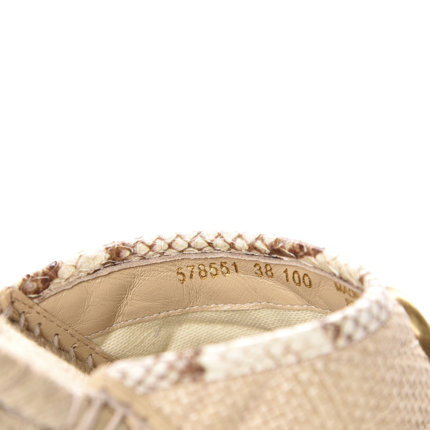 Gucci Straw Elaphe Matelasse GG Marmont Espadrille Slippers 38 Natural Cream Brown 10 of 12