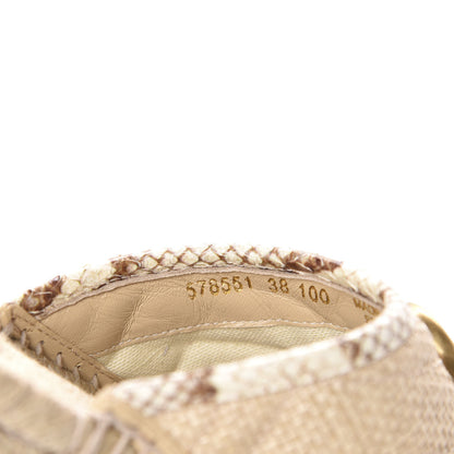 Gucci Straw Elaphe Matelasse GG Marmont Espadrille Slippers 38 Natural Cream Brown 10 of 12