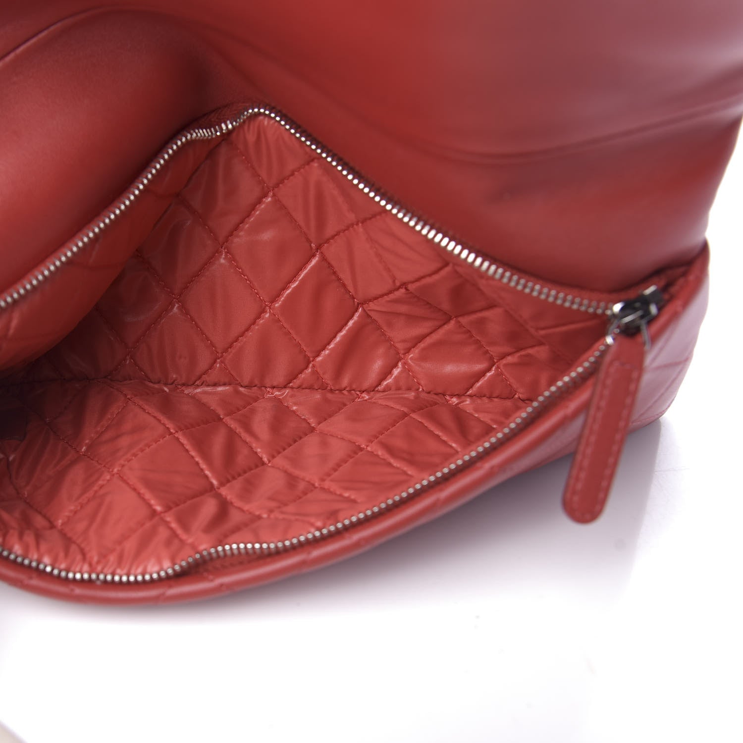 Chanel Lambskin Quilted CC Beauty Clutch Red 5 of 10