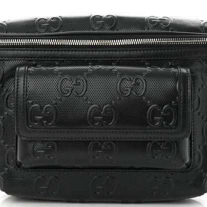 Gucci Calfskin GG Tennis Embossed Pocket Belt Bag Black 8 of 10
