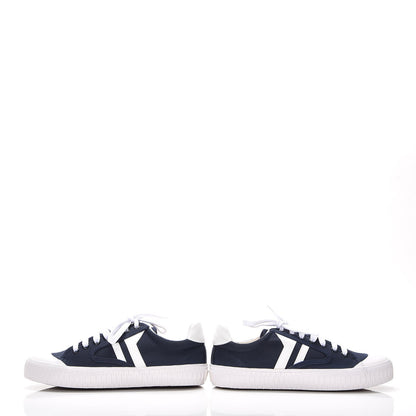 Celine Canvas Plimsole Sneakers 37 Navy White 5 of 10