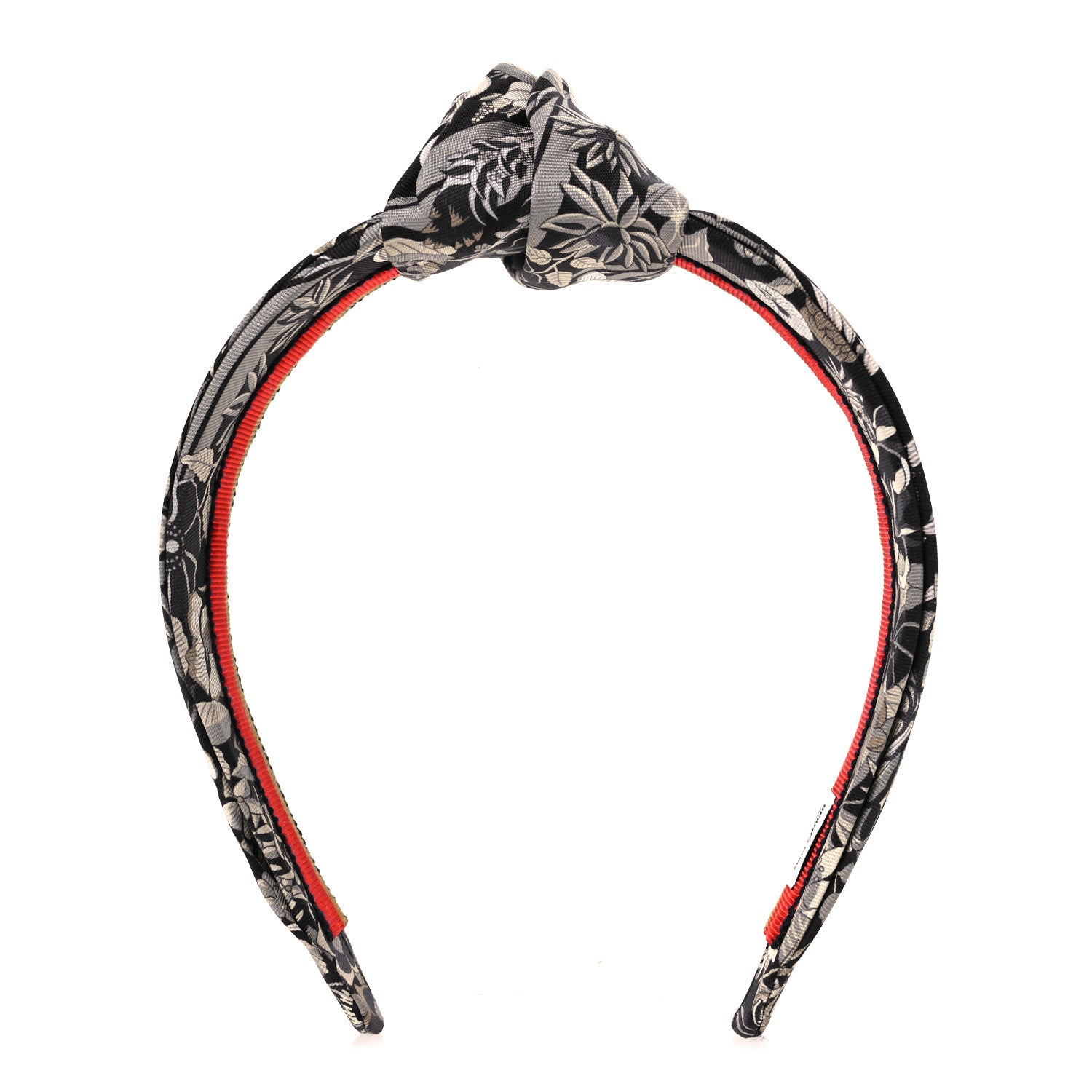 Hermes Silk Twill Planifleurs Knot Bloom Headband Black 1 of 7