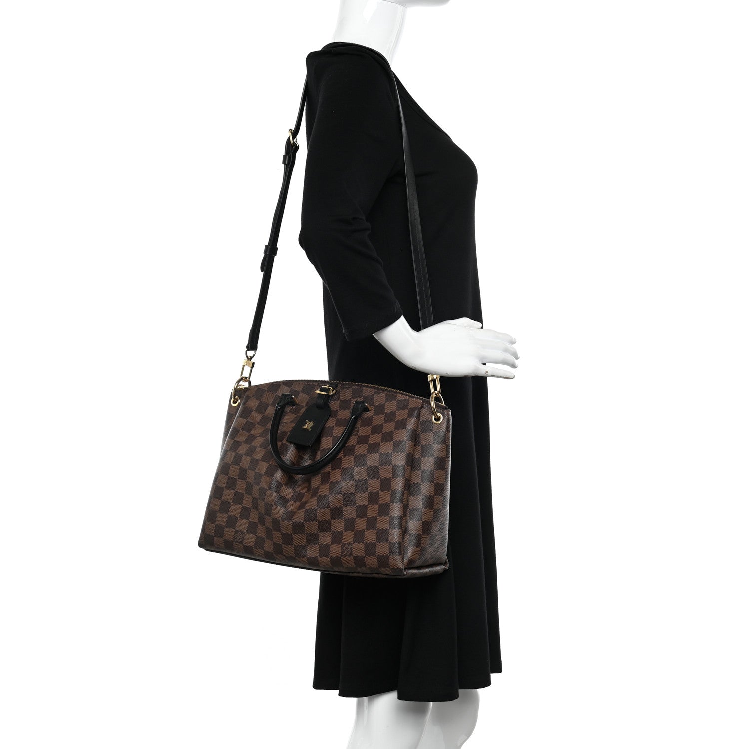 Louis Vuitton Damier Ebene Odeon Tote MM Black 2 of 10
