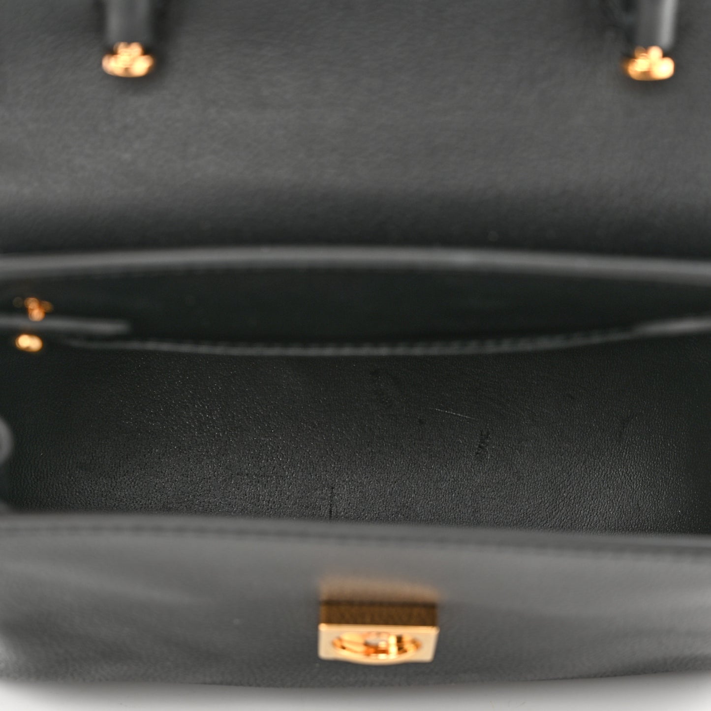 Grained Calfskin Small La Medusa Top Handle Bag Black
