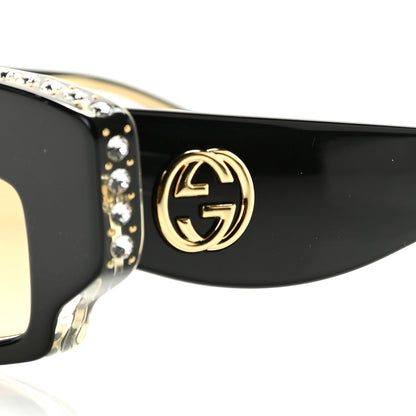 Gucci Acetate Crystal Embellished Sunglasses GG0782S Black Gold 4 of 8