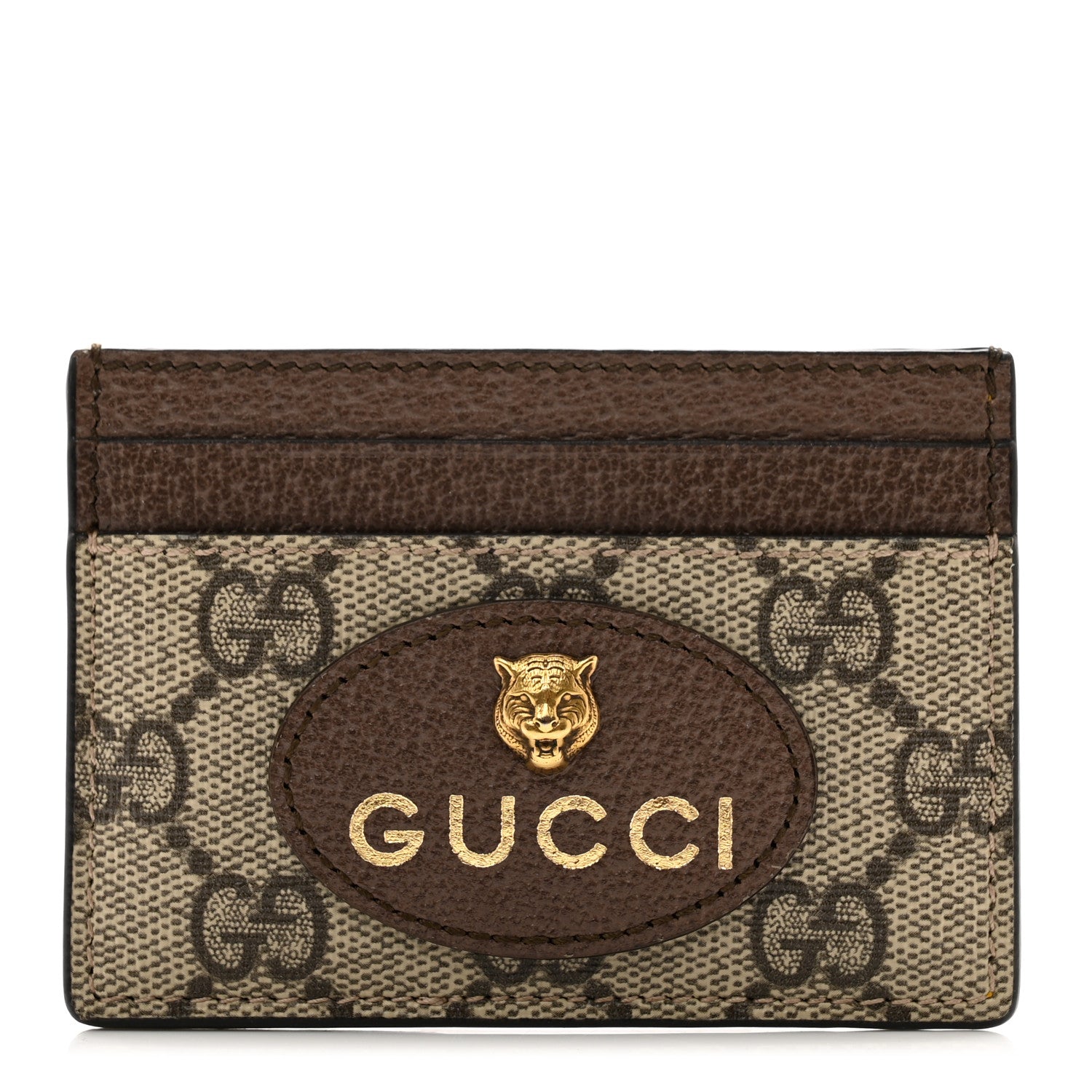 Gucci GG Supreme Monogram Neo Vintage Card Holder Beige Crop New Acero 1 of 8