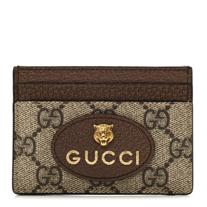 Gucci GG Supreme Monogram Neo Vintage Card Holder Beige Crop New Acero 1 of 8