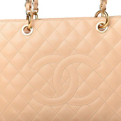 Chanel Caviar Quilted Grand Shopping Tote GST Beige Clair 10 of 12