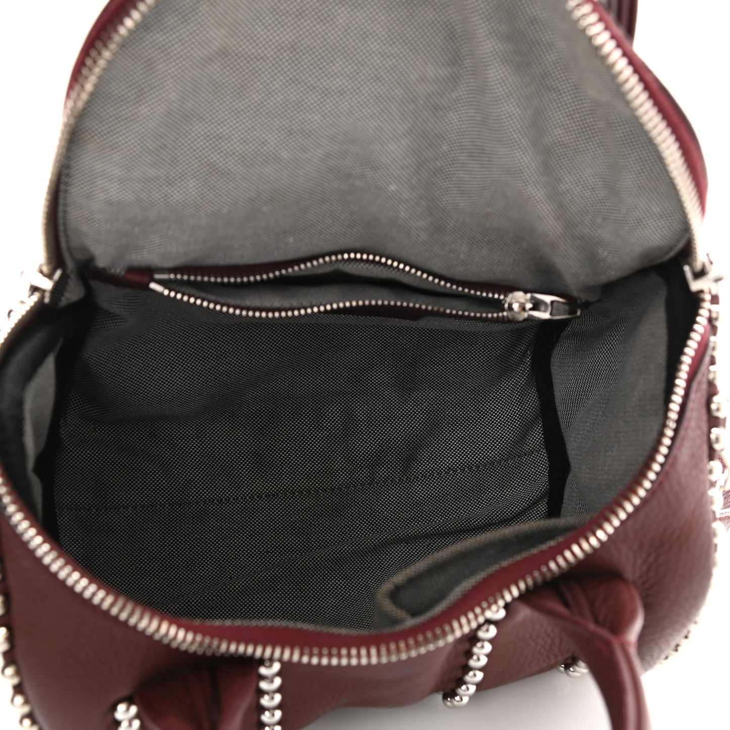 Calfskin Studded Rockie Matte Beet Rodium Hardware