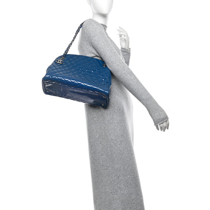 Chanel Patent Quilted Large Just Mademoiselle Bowling Bag Dark Blue 2 of 11