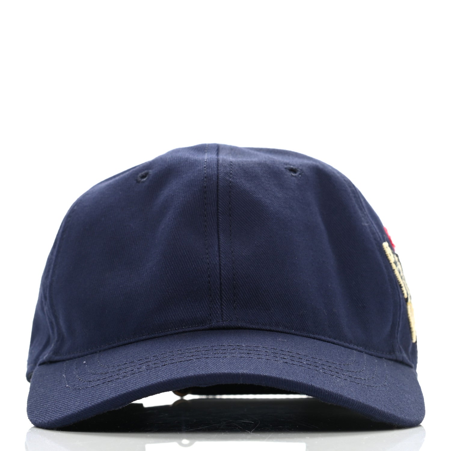 Gucci Cotton Moth Embroidered Baseball Hat 57 Navy 3 of 10