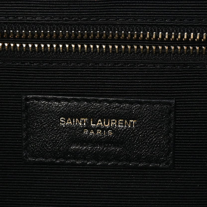 Saint Laurent Grain De Poudre Textured Mixed Matelasse Large Triquilt Monogram Satchel Black 6 of 10