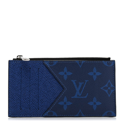 Louis Vuitton Monogram Taiga Coin Card Holder Cobalt 1 of 6