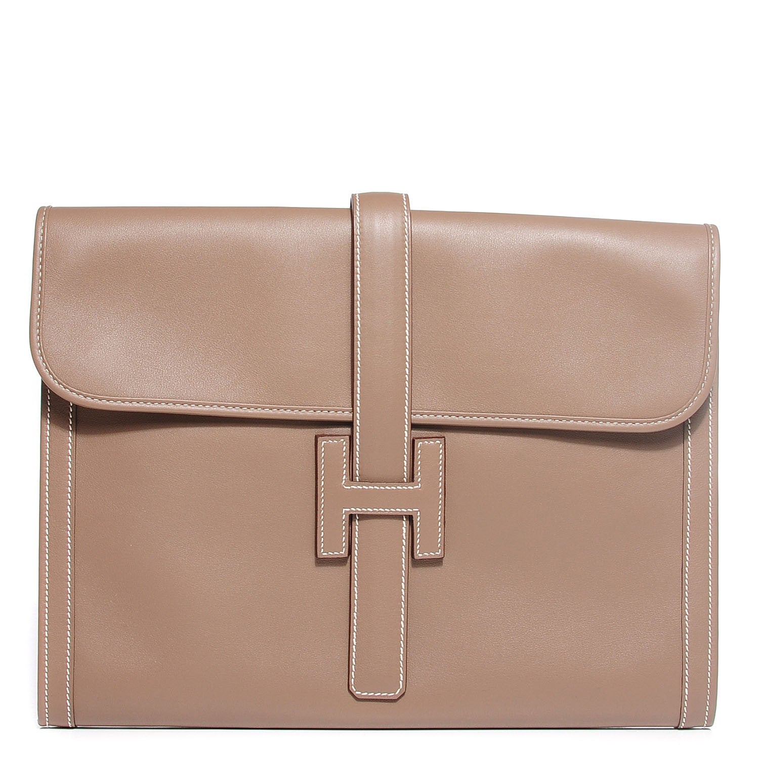 Hermes Swift Jige GM Clutch Etoupe 1 of 8