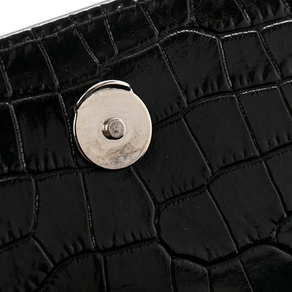 Saint Laurent Calfskin Crocodile Embossed Medium Monogram Sunset Black 12 of 12