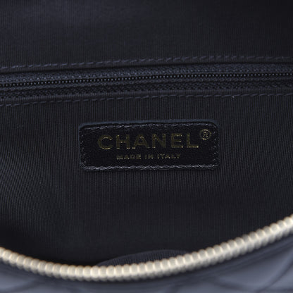 Chanel Lambskin Quilted Studded Waist Bag Fanny Pack Black 6 of 10