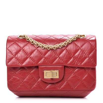 Chanel Aged Calfskin Quilted 2.55 Reissue Mini Flap Red 1 of 10