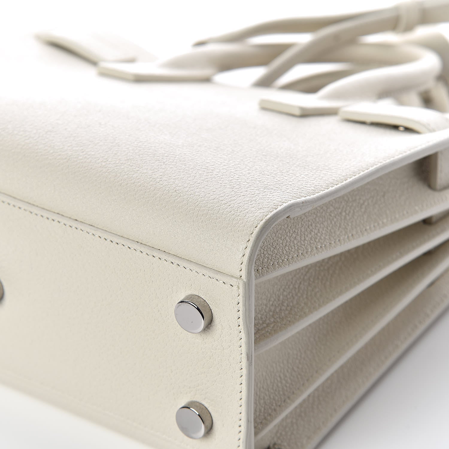 Saint Laurent Grained Calfskin Nano Sac de Jour Dove White 12 of 12