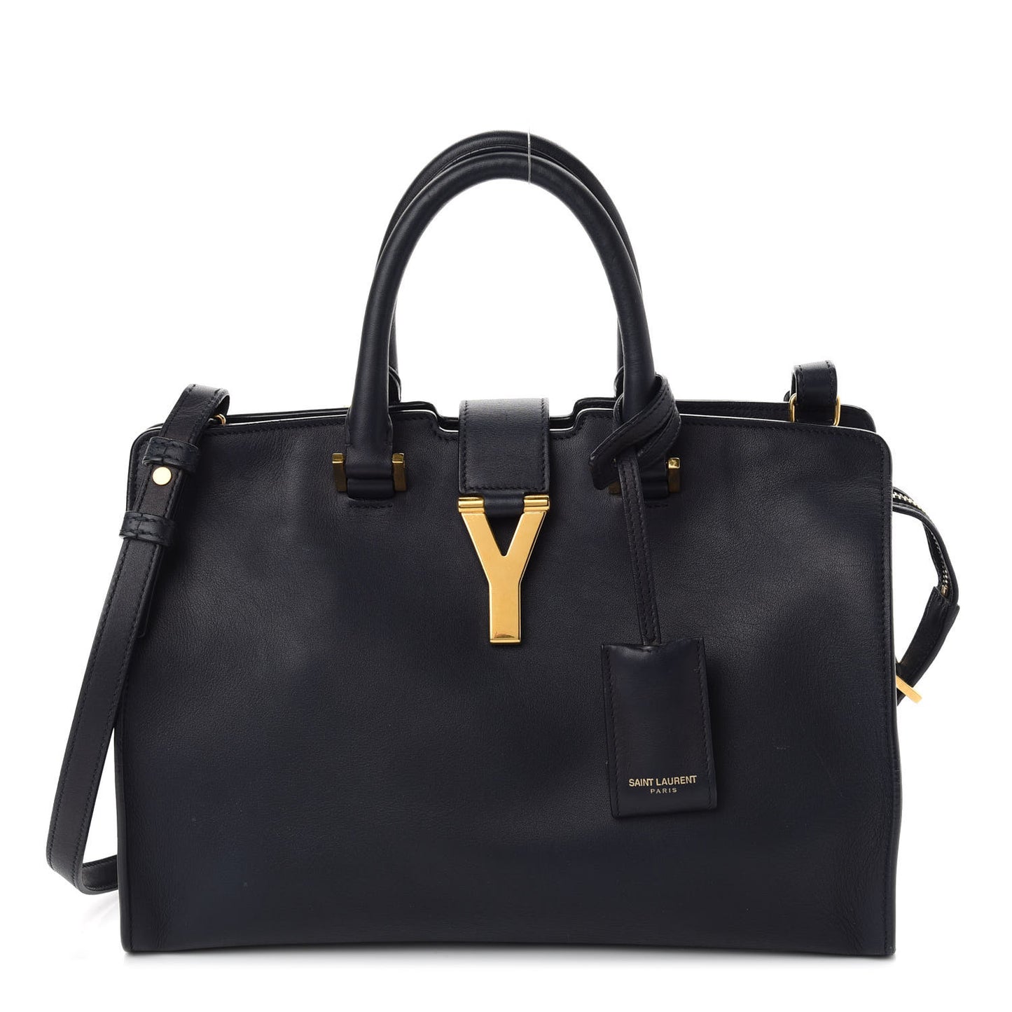 Calfskin Small Classic Y Cabas Navy Blue