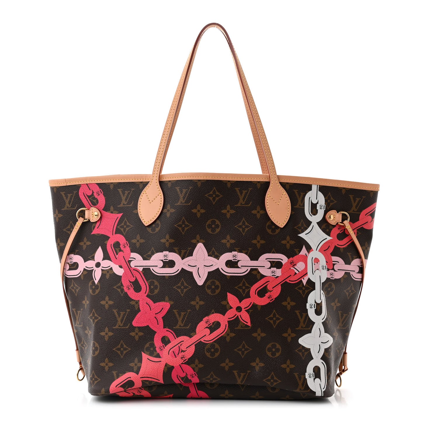 Monogram Bay Neverfull MM Rose Ballerine Poppy