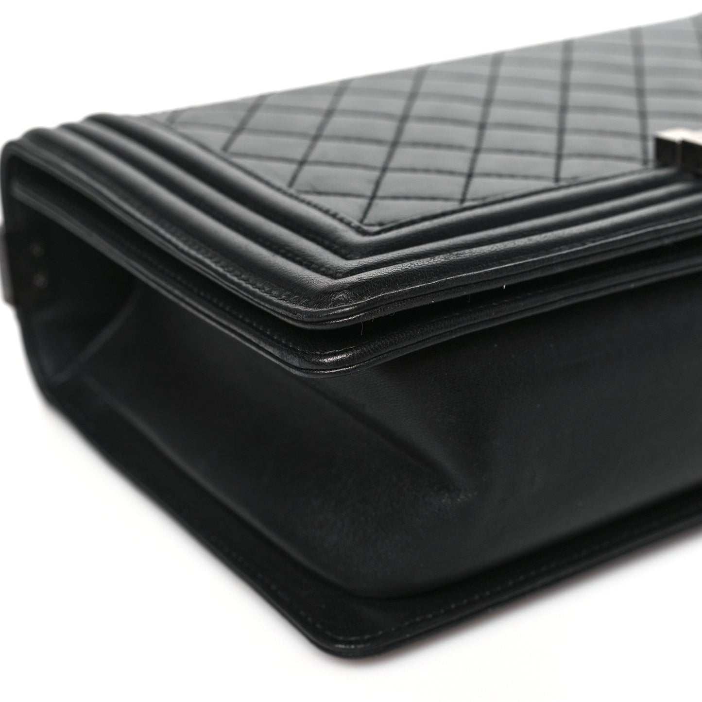 Lambskin Quilted New Medium Boy Flap Black