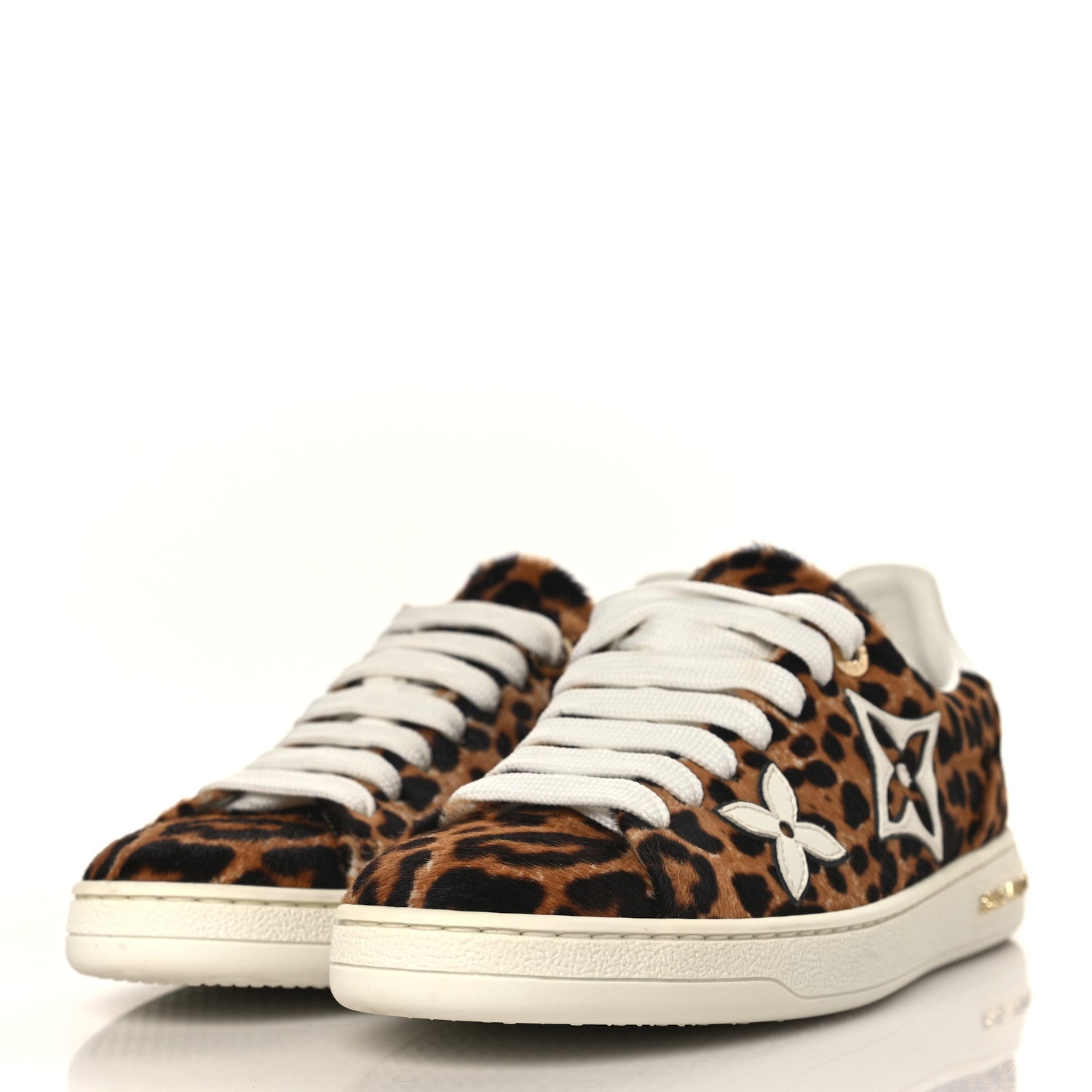 Louis Vuitton Calfskin Pony Hair Leopard Monogram Frontrow Sneakers 35 3 of 8