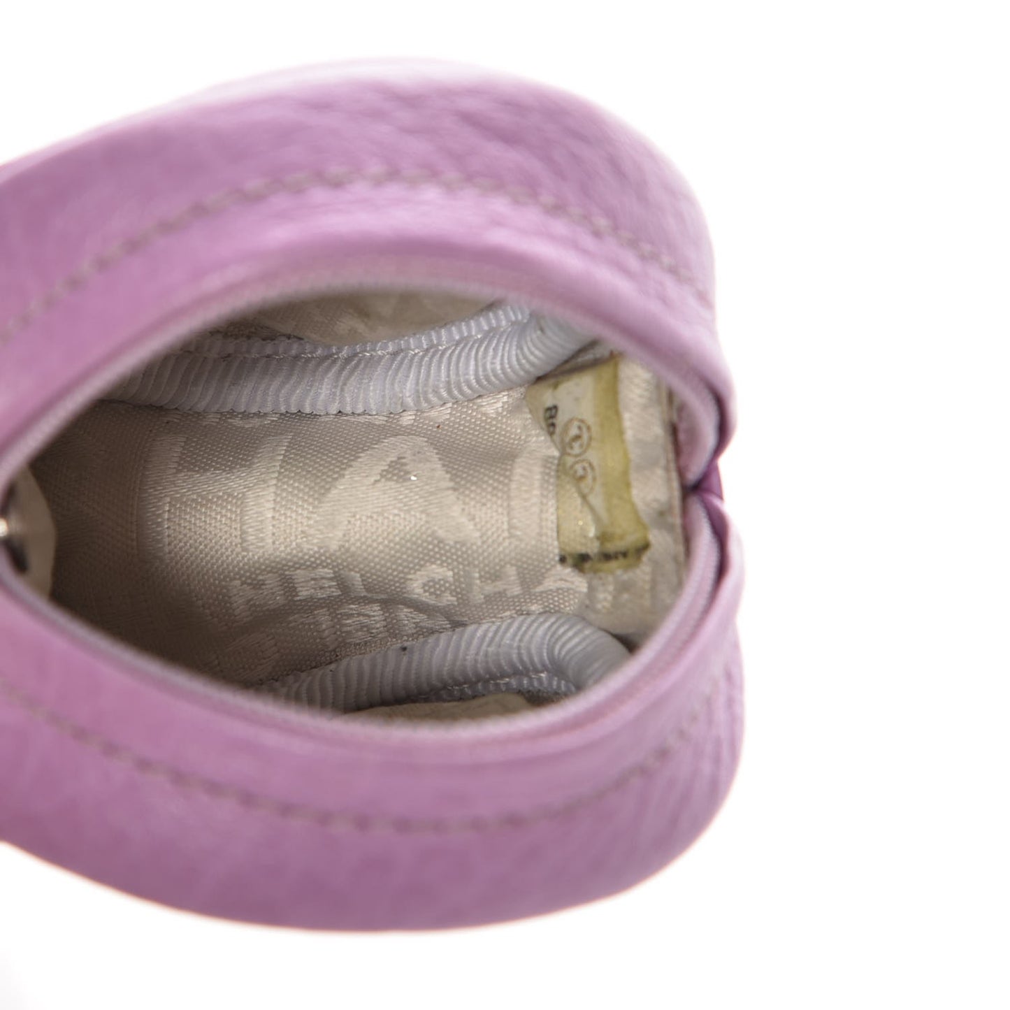 Calfskin Round CC Coin Purse Purple