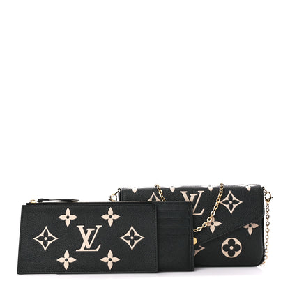 Louis Vuitton Empreinte Monogram Giant Felicie Pochette Black Beige 1 of 15