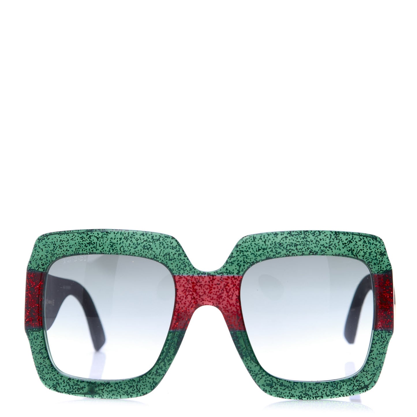 Square Frame GG0102S Sunglasses Glitter Red Black Green